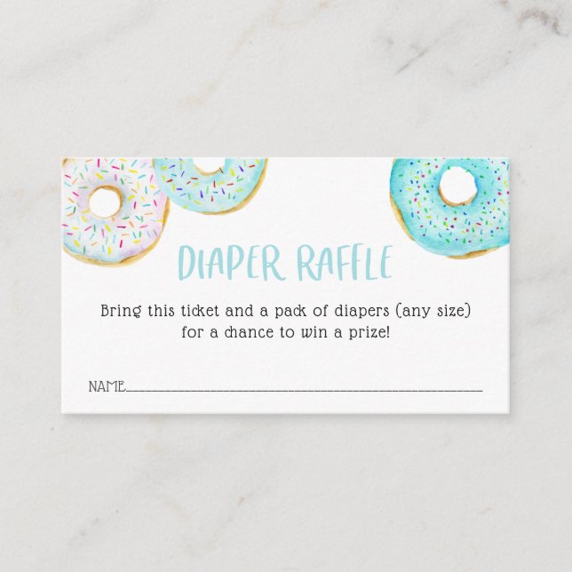 BlueDonut Baby Diaper Raffle Ticket Enclosure Card (Front)