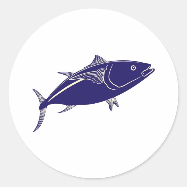 Bluefin Tuna Fish Classic Round Sticker (Front)