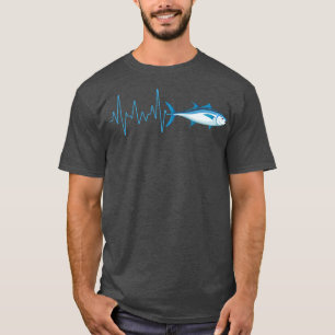 Bluefin Tuna Heartbeat EKG Pulseline Deep Sea T-Shirt