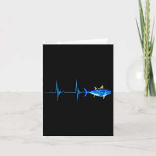 Bluefin Tuna Heartbeat Ekg Pulseline Fish Deep Sea Card