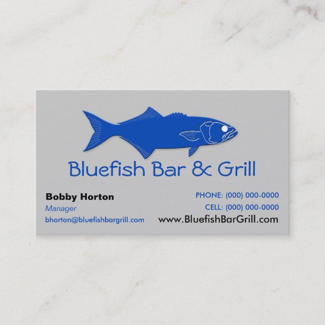 Bluefish Bar & Grill Business Card (Front)