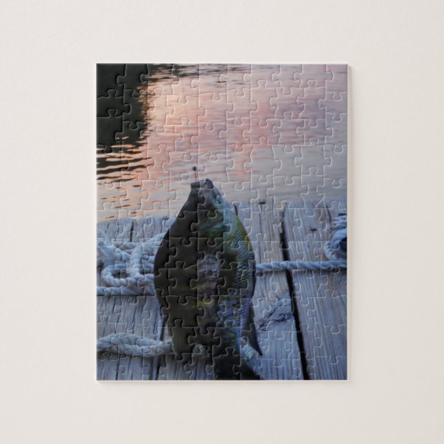 Bluegill at sunset Lake Arrowhead Jigsaw Puzzle (Vertical)