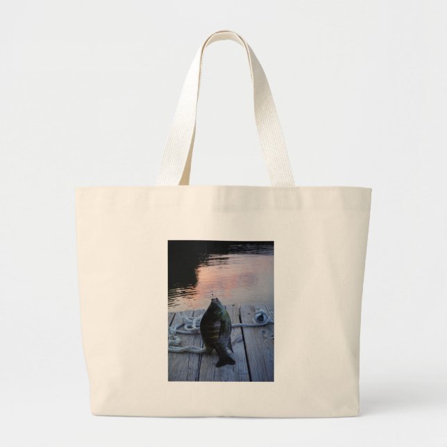 Bluegill at sunset Lake Arrowhead Large Tote Bag (Front)
