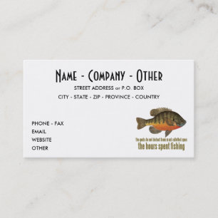 Bluegill, Bream Fishing Business Card