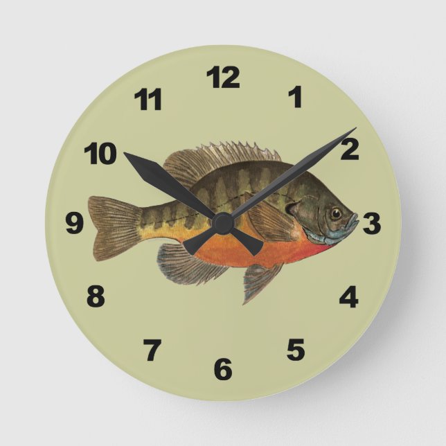 Bluegill Bream Round Clock (Front)