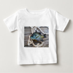 Bluegill fish on dock and rope baby T-Shirt