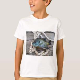 Bluegill fish on dock and rope T-Shirt