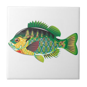 Bluegill Panfish Vector Ceramic Tile
