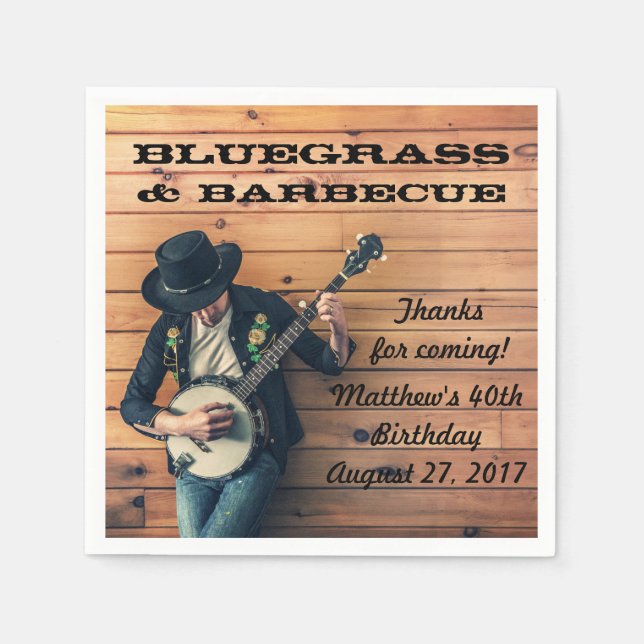 Bluegrass and Barbecue Party Paper Napkins (Front)