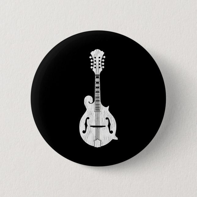 Bluegrass and Country Music Mandolin Player 6 Cm Round Badge (Front)