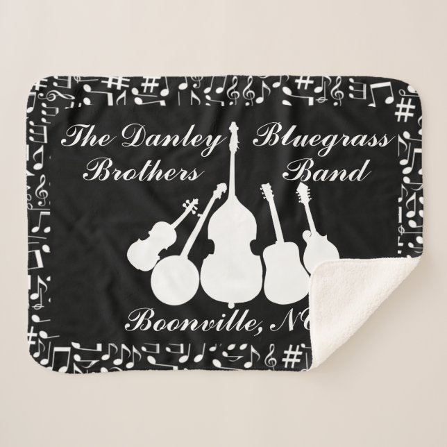 BLUEGRASS BAND SHERPA BLANKET (Front (Horizontal))