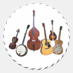 BLUEGRASS BAND -STICKER CLASSIC ROUND STICKER
