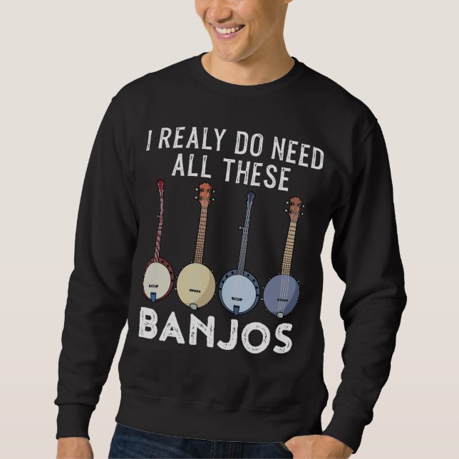 Bluegrass Banjo Country Music Stringband Banjo Sweatshirt (Front)