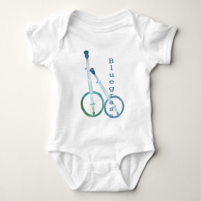 Bluegrass Banjo Duet Baby Bodysuit (Front)