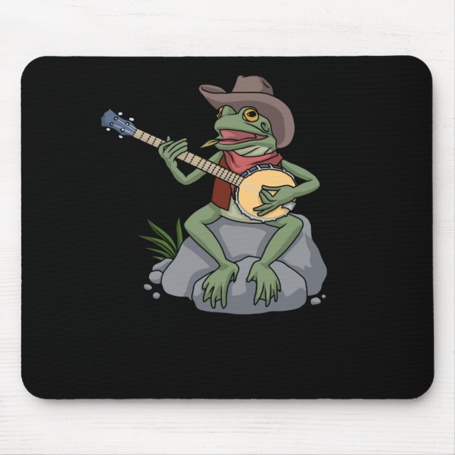 Bluegrass Banjo Frog Country Music Gift Banjo Mouse Pad (Front)