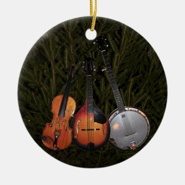 Bluegrass Christmas Tree Ceramic Tree Decoration (Front)