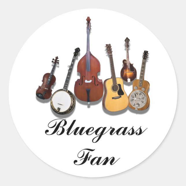 BLUEGRASS FAN-STICKER CLASSIC ROUND STICKER (Front)