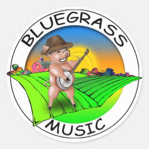 Bluegrass Music Classic Round Sticker