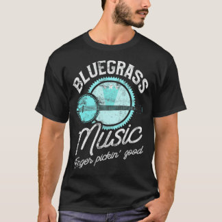 Bluegrass Music Guitar Player and Funny Banjo Inst T-Shirt