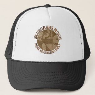 Bluegrass Music Real Musicians Only Wood Players Trucker Hat