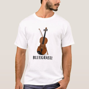BLUEGRASS Music Violin Fiddle and Bow T-Shirt
