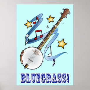 Bluegrass Music with Banjo Poster