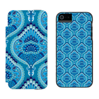 Blueish - Feathered Paisley Incipio Watson™ iPhone 5 Wallet Case