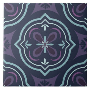 blueish floral tiling pattern ceramic tile