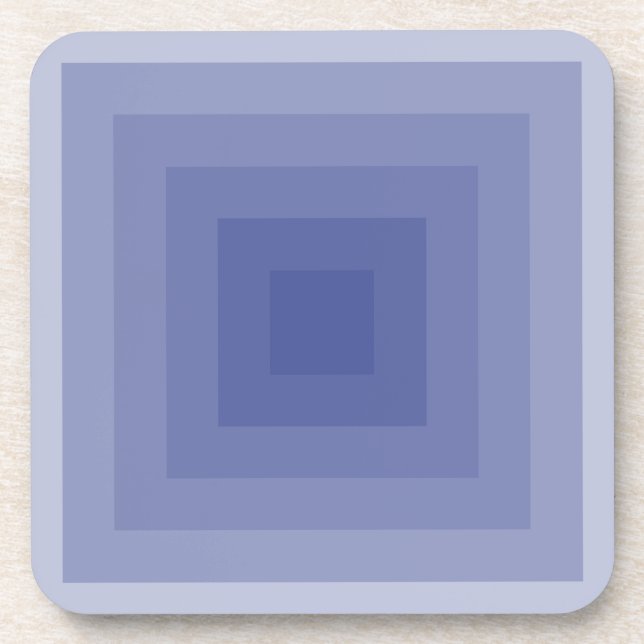 Blueish Purple Square Geometric Coaster (Front)