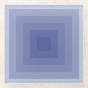 Blueish Purple Square Geometric Glass Coaster
