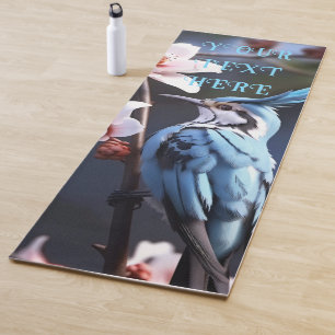Bluejay and Flowers Custom Yoga Mat