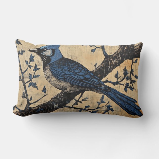 Bluejay II Throw Pillow (Front)