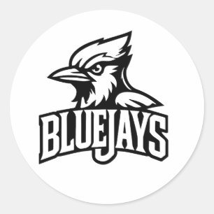 Bluejays Sports Team Logo Gift Baseball, Bas Classic Round Sticker