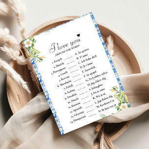 Bluelove you around the world bridal game Card