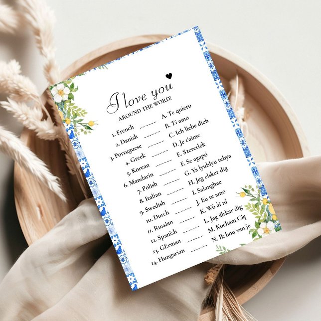 Bluelove you around the world bridal game Card (Creator Uploaded)