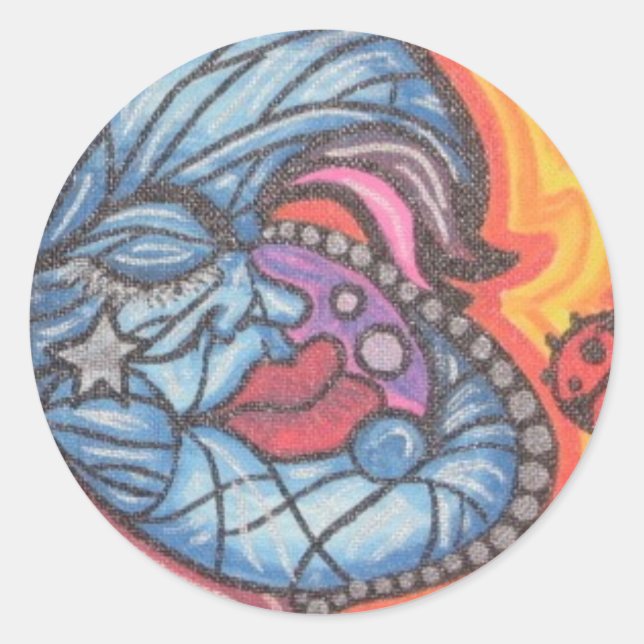 BlUeMoOn Classic Round Sticker (Front)