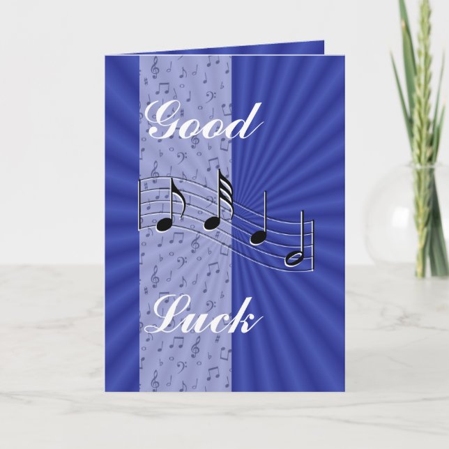 BlueMusicnote strip-customize any occasion Card (Front)
