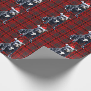 Bluenose PitBull Dog Holiday Plaid Christmas Wrapping Paper