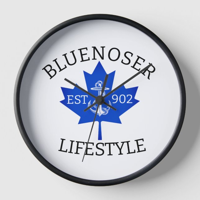 Bluenoser Lifestyle Maple leaf 902 Eh !  Clock (Front)