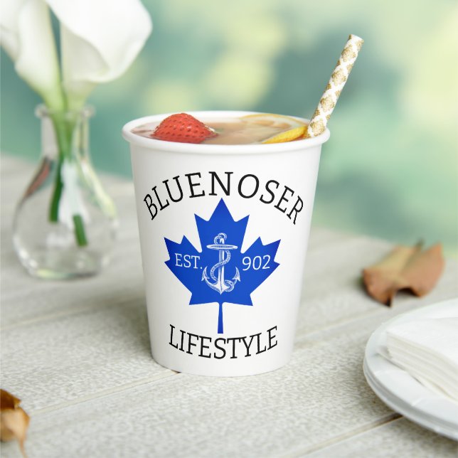 Bluenoser Lifestyle Maple leaf 902 Eh !  Paper Cups (Insitu)