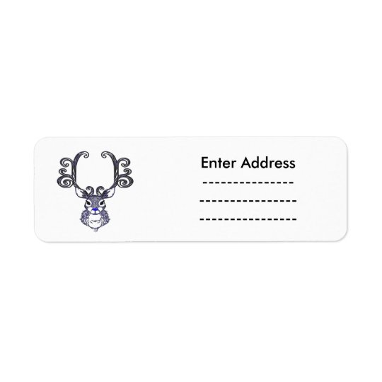 Bluenoser N.S. Blue Reindeer deer Christmas label Return Address Label