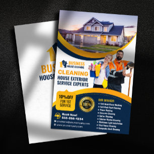 BlueOrange House Washing Exterior Cleaning Service Flyer