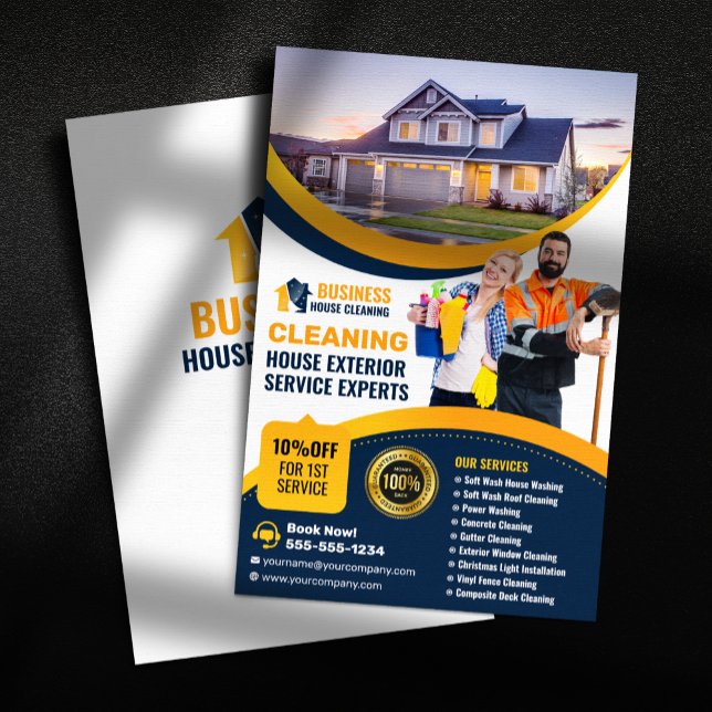 BlueOrange House Washing Exterior Cleaning Service Flyer (Creator Uploaded)