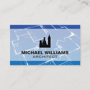 Blueprint Architect Building Business Card