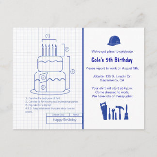 Blueprint Birthday Invitation