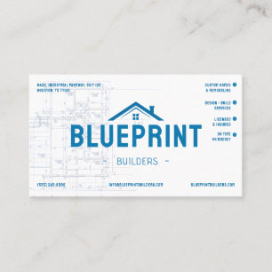 Blueprint Contractor Builder Business Card