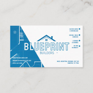 Blueprint Contractor Builder Business Card