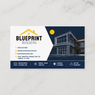 Blueprint Contractor Builder Business Card