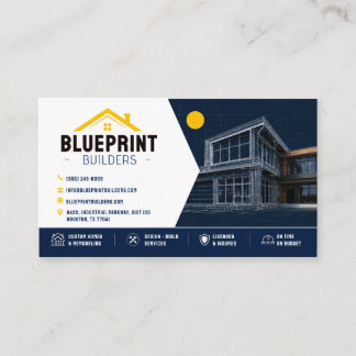 Blueprint Contractor Builder Business Card