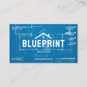 Blueprint Contractor Builder Business Card